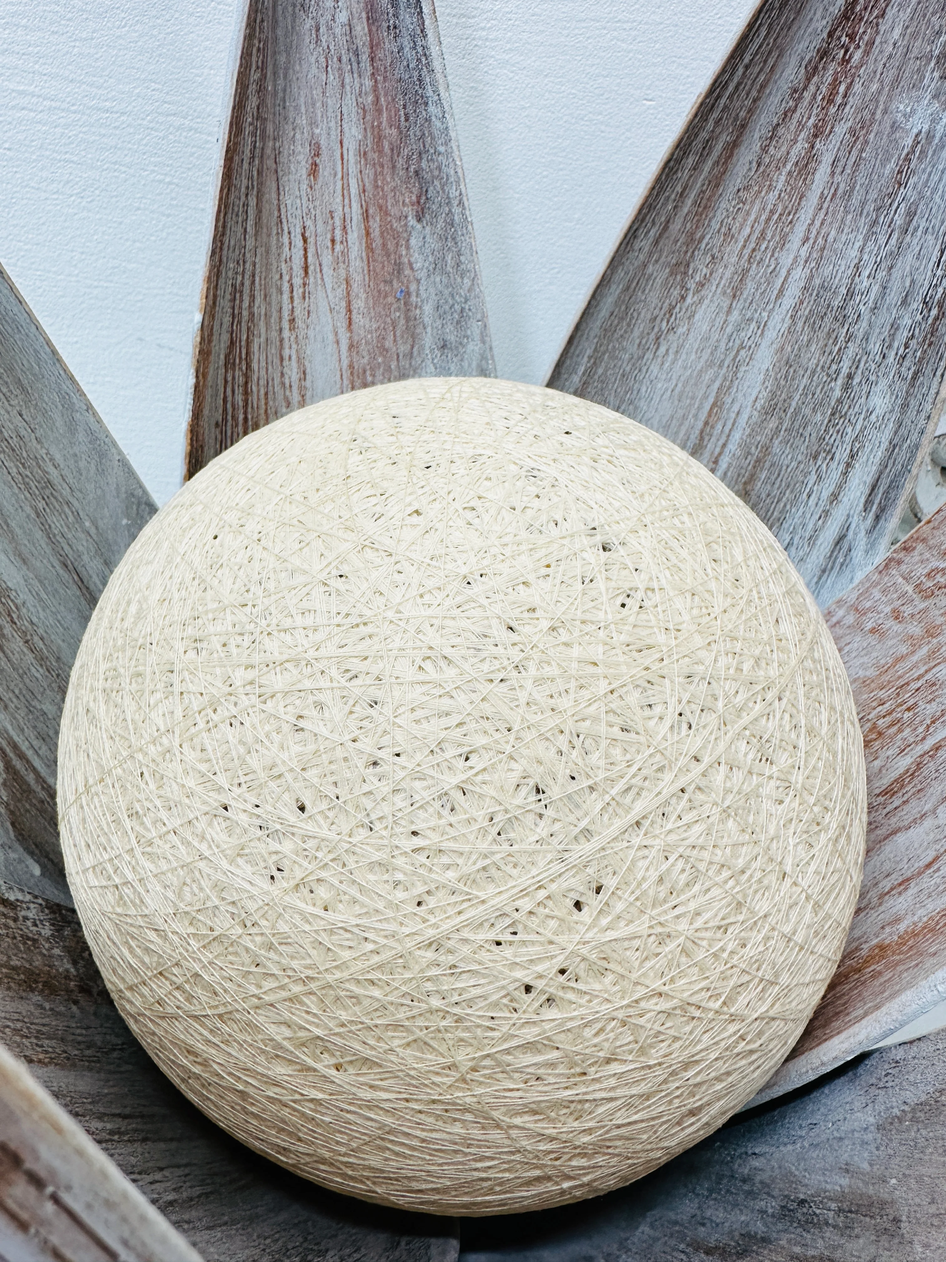 Coco Palm Lamp - Tall White Wash - Image 4