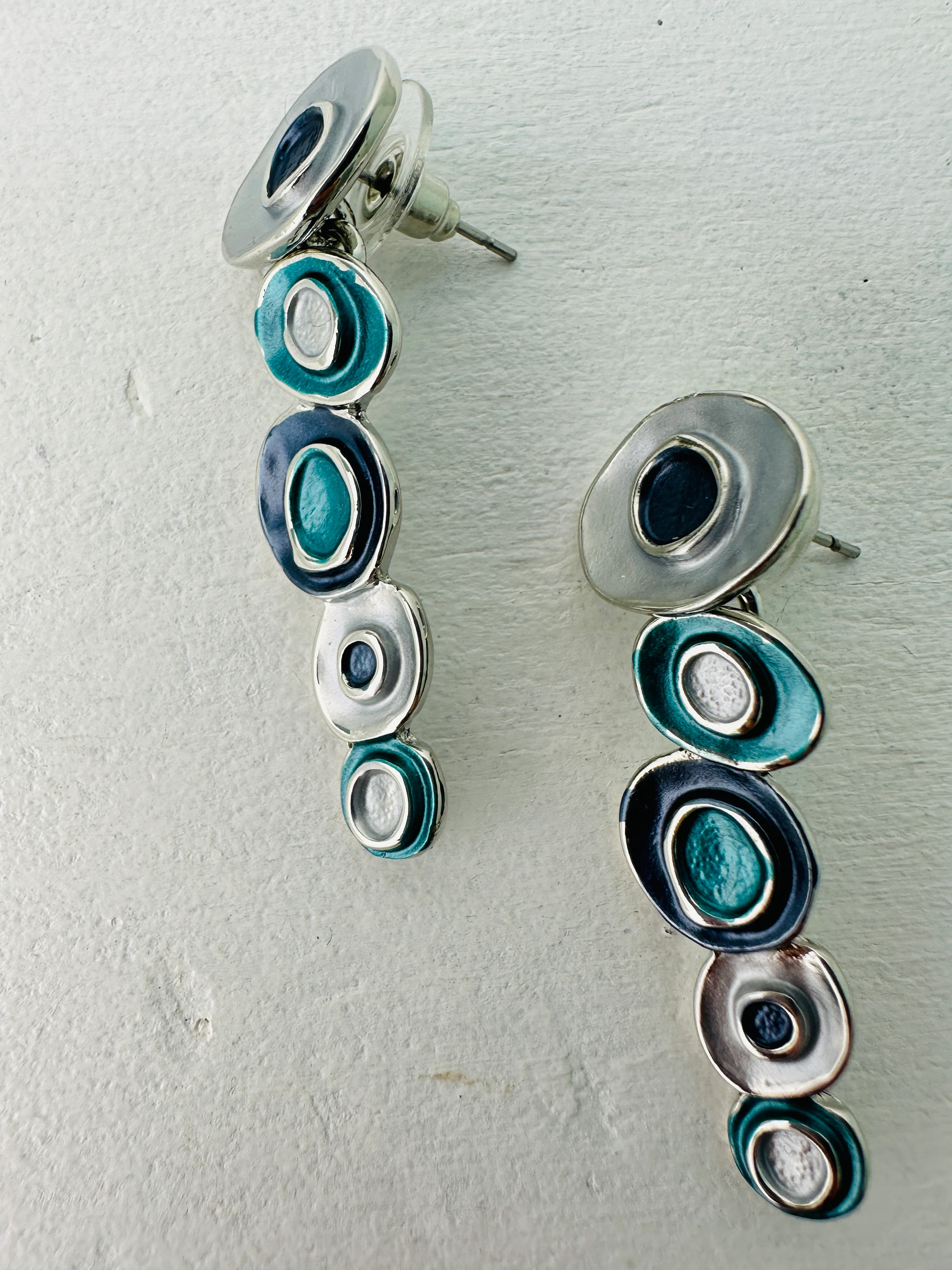 Domna Earrings - Blue - Image 3