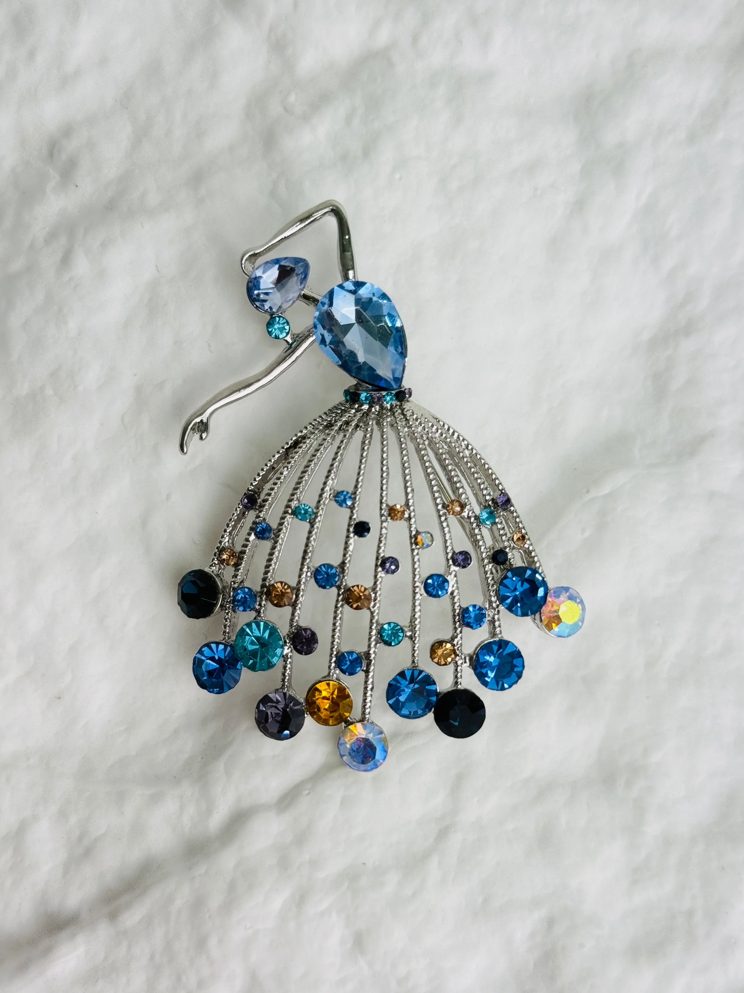 Blue Crystal Ballerina Brooch