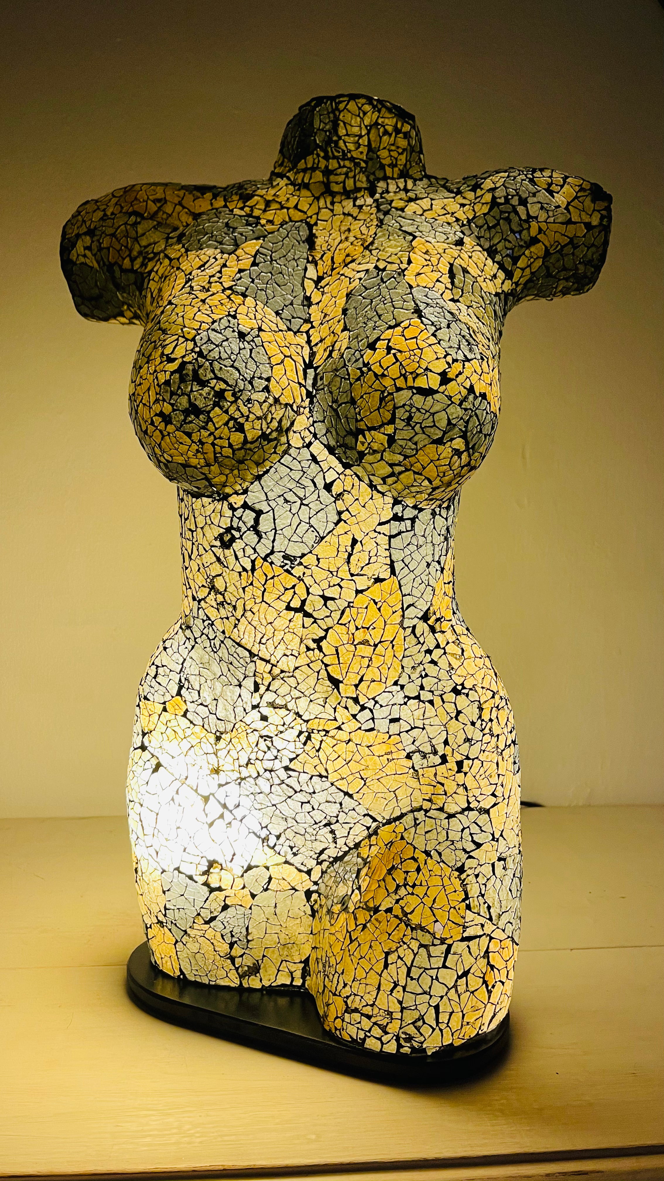 Mosaic Bust Lamp - Black Gold - Image 3
