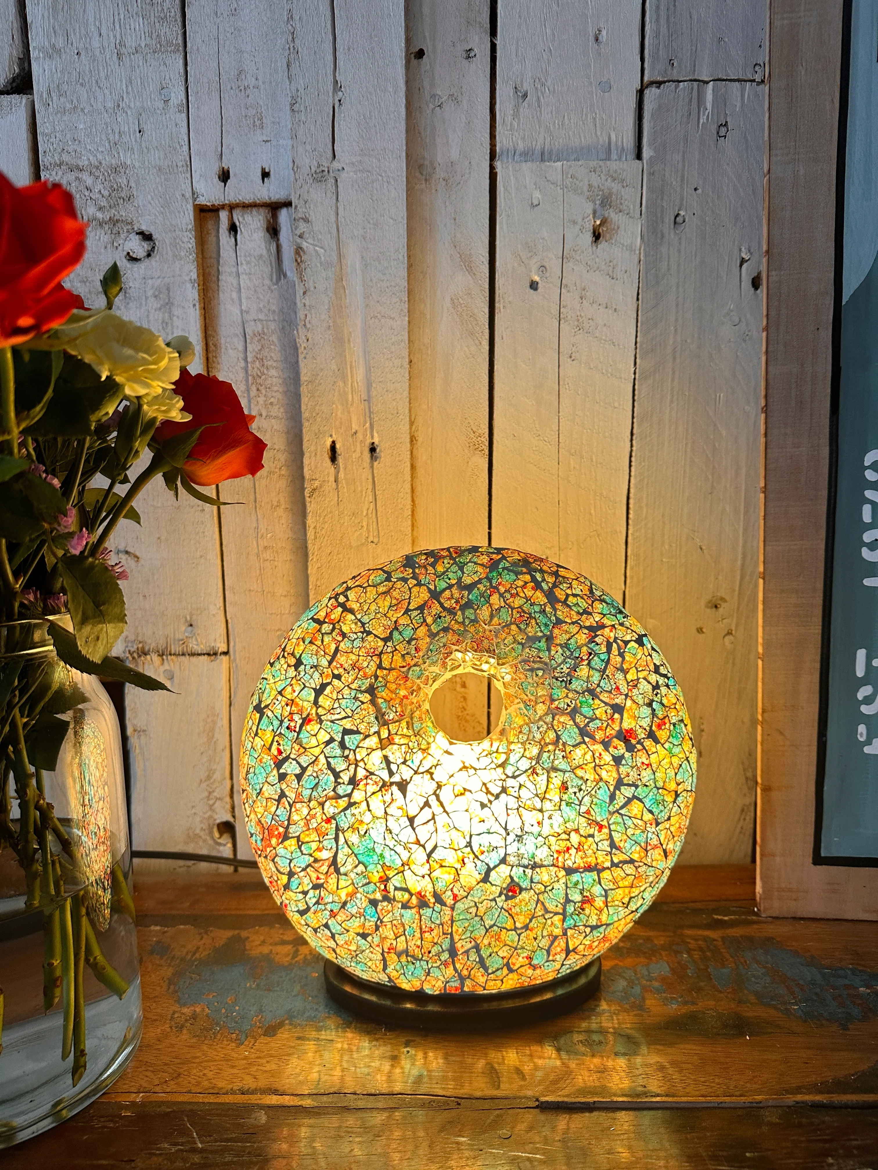 Mosaic Donut Lamp Small - Burgundy - Image 3