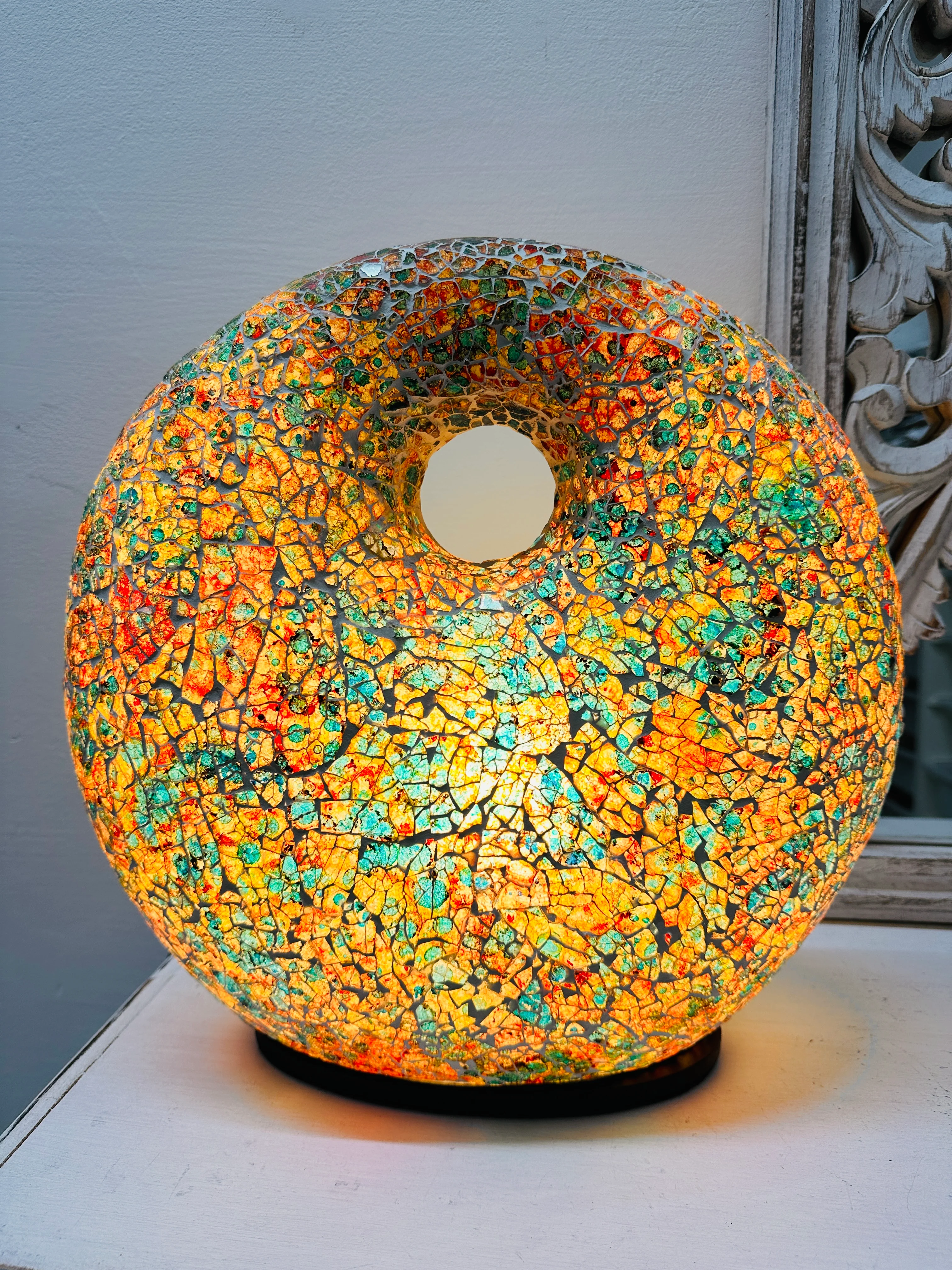 Mosaic Donut Lamp Medium - Burgundy - Image 7