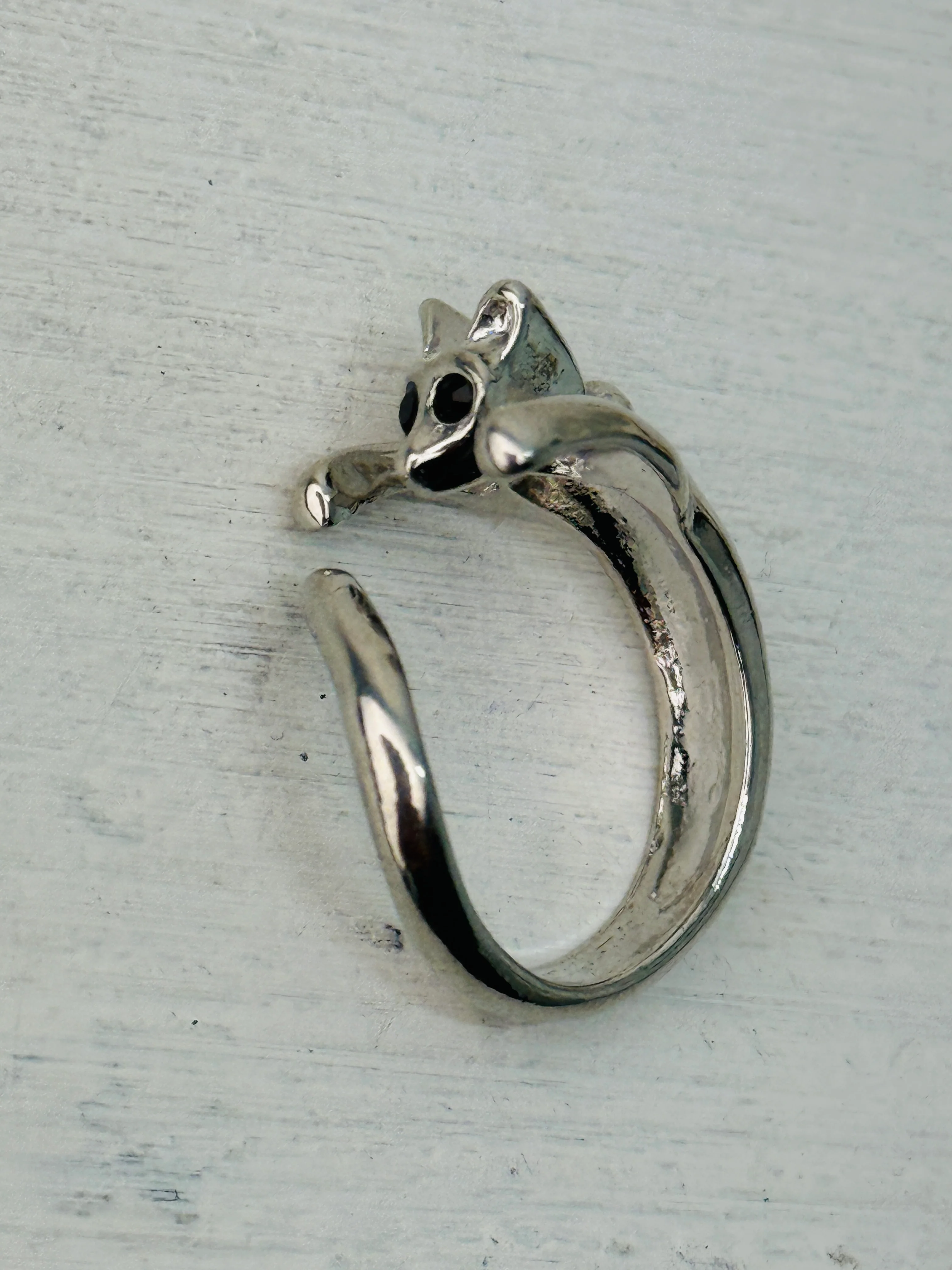 Silver Cat Hug Ring - Image 4